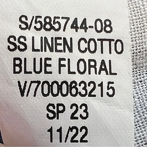 GAP Linen Cotton Floral Camp Collar Button Down Shirt Blue Orange | Size: L - Picture 7 of 7